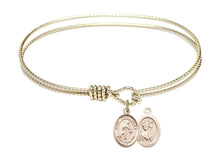 Load image into Gallery viewer, St. Christopher / Basketball Custom Bangle - Gold Filled
