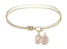Load image into Gallery viewer, St. Christopher / Surfing Custom Bangle - Gold Filled

