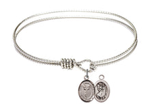 Load image into Gallery viewer, St. Christopher / Cheerleading Custom Bangle - Silver
