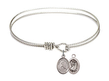 Load image into Gallery viewer, St. Christopher / Softball Custom Bangle - Silver
