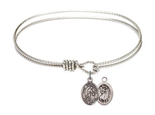 Load image into Gallery viewer, St. Christopher / Basketball Custom Bangle - Silver
