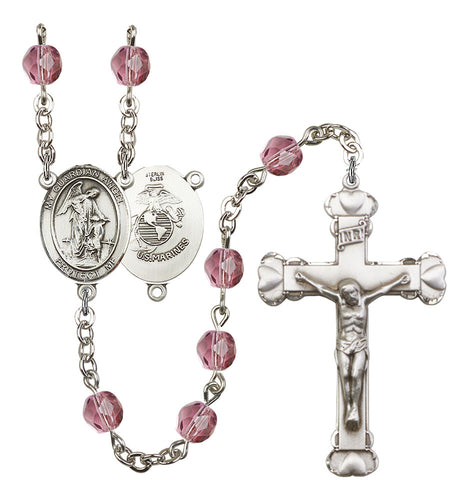 Guardian Angel Custom Birthstone Rosary - Silver