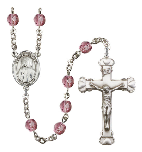 St. Jeanne Jugan Custom Birthstone Rosary - Silver