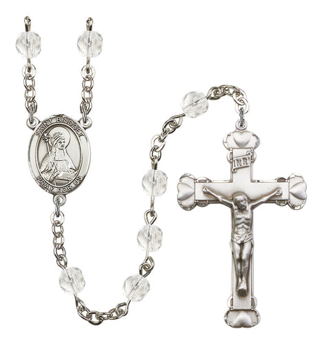 St. Bridget of Sweden Custom Birthstone Rosary - Silver