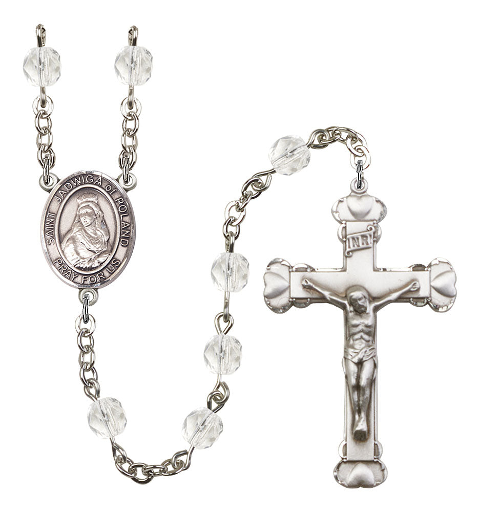 St. Jadwiga of Poland Custom Birthstone Rosary - Silver