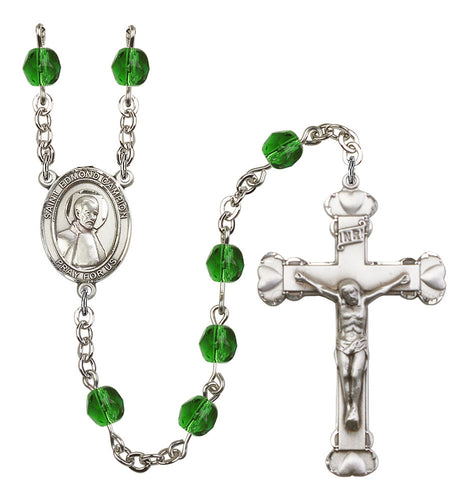 St. Edmund Campion Custom Birthstone Rosary - Silver
