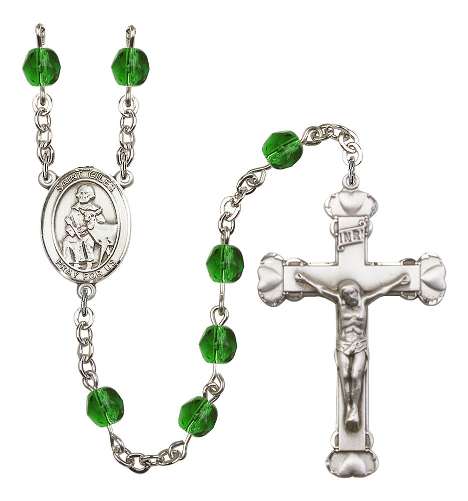 St. Giles Custom Birthstone Rosary - Silver