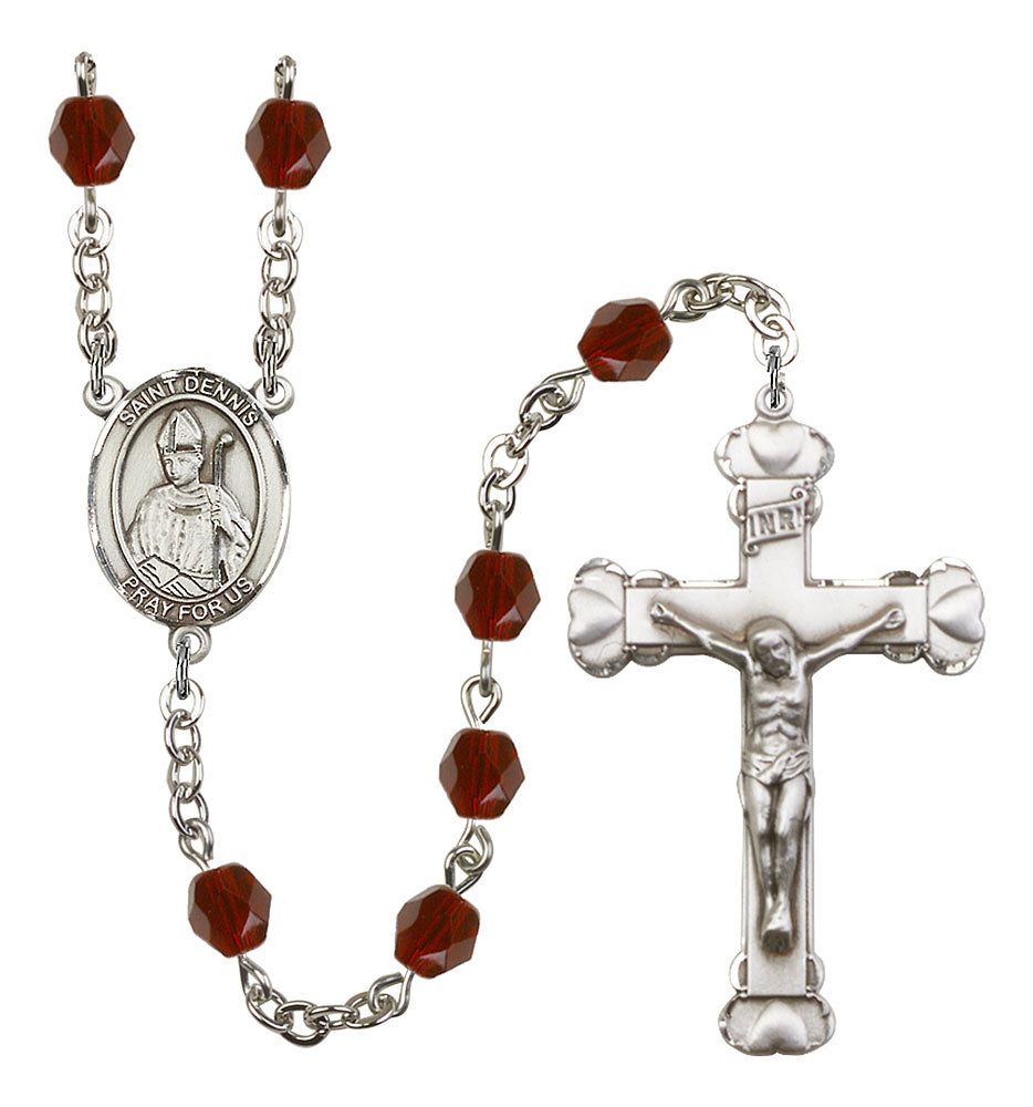 St. Dennis Custom Birthstone Rosary - Silver