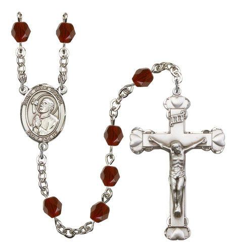 St. Rene Goupil Custom Birthstone Rosary - Silver