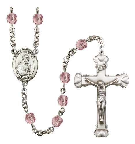 St. Peter the Apostle Custom Birthstone Rosary - Silver