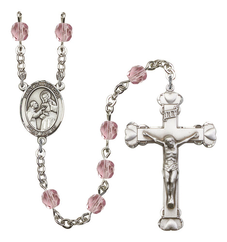 St. John of God Custom Birthstone Rosary - Silver