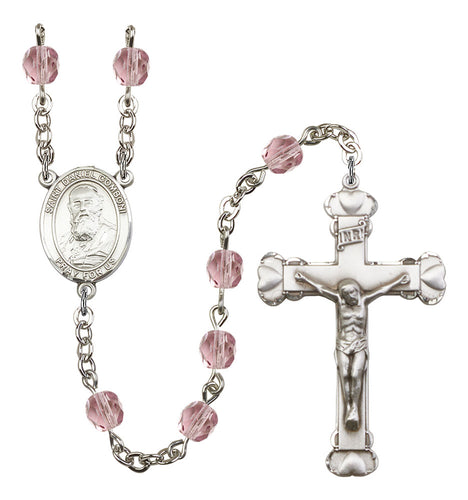 St. Daniel Comboni Custom Birthstone Rosary - Silver