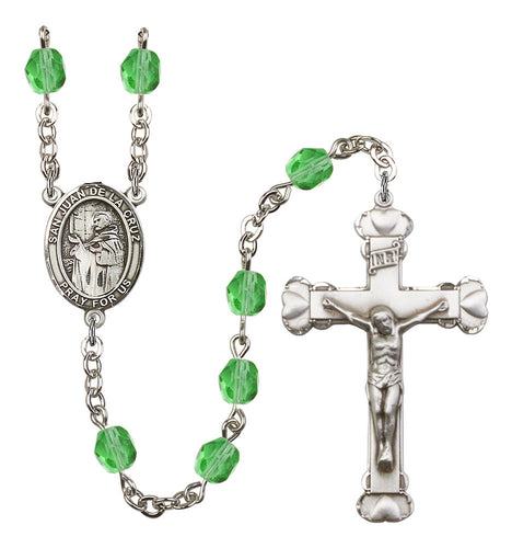 San Juan de la Cruz Custom Birthstone Rosary - Silver