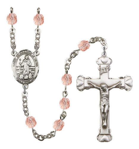 St. Bernardine of Sienna Custom Birthstone Rosary - Silver
