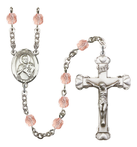 St. Viator of Bergamo Custom Birthstone Rosary - Silver