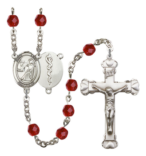 St. Luke the Apostle / Doctor Custom Birthstone Rosary - Silver