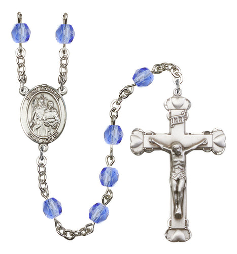 St. Raphael the Archangel Custom Birthstone Rosary - Silver
