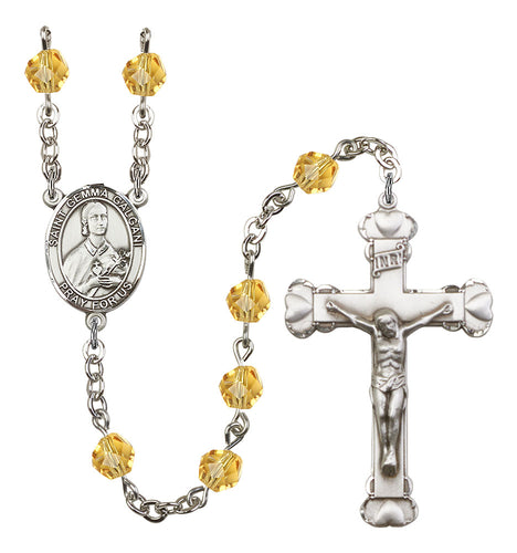 St. Gemma Galgani Custom Birthstone Rosary - Silver