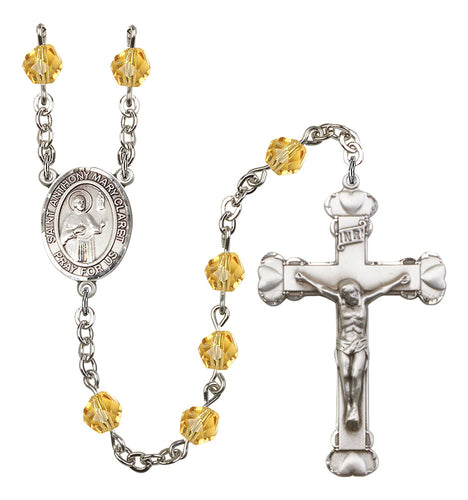 St. Anthony Mary Claret Custom Birthstone Rosary - Silver