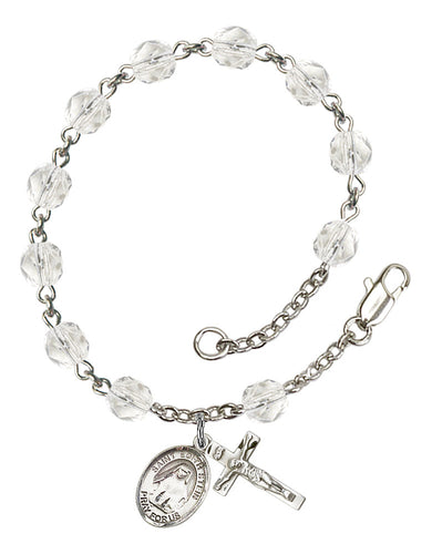 St. Edith Stein Custom Birthstone Rosary Bracelet - Silver