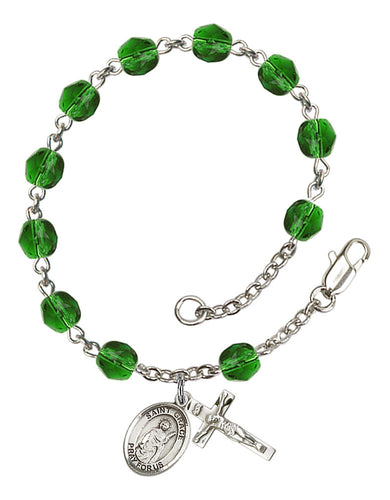 St. Grace Custom Birthstone Rosary Bracelet - Silver