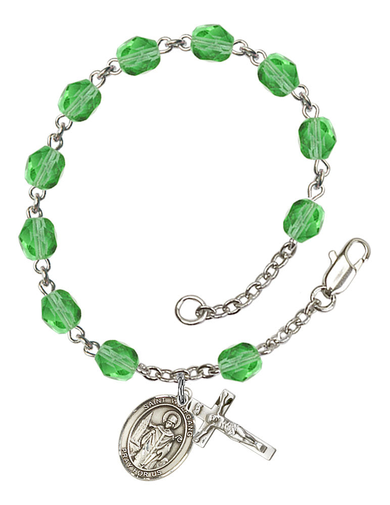 St. Wolfgang Custom Birthstone Rosary Bracelet - Silver