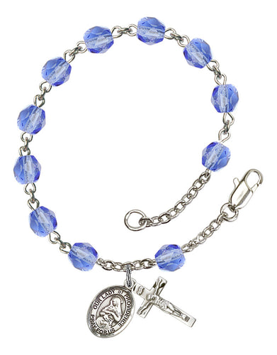 Our Lady of Providence Custom Birthstone Rosary Bracelet - Silver