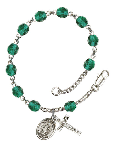 St. Clement Custom Birthstone Rosary Bracelet - Silver